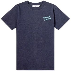Maison Kitsune - Mini Handwriting Classic Tee-Shirt in Navy, size L